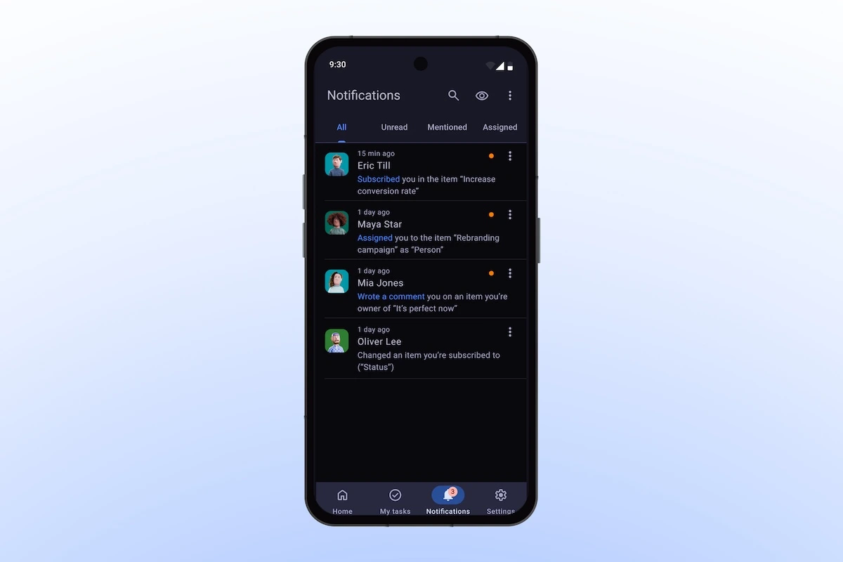 Notificaciones en Plaky