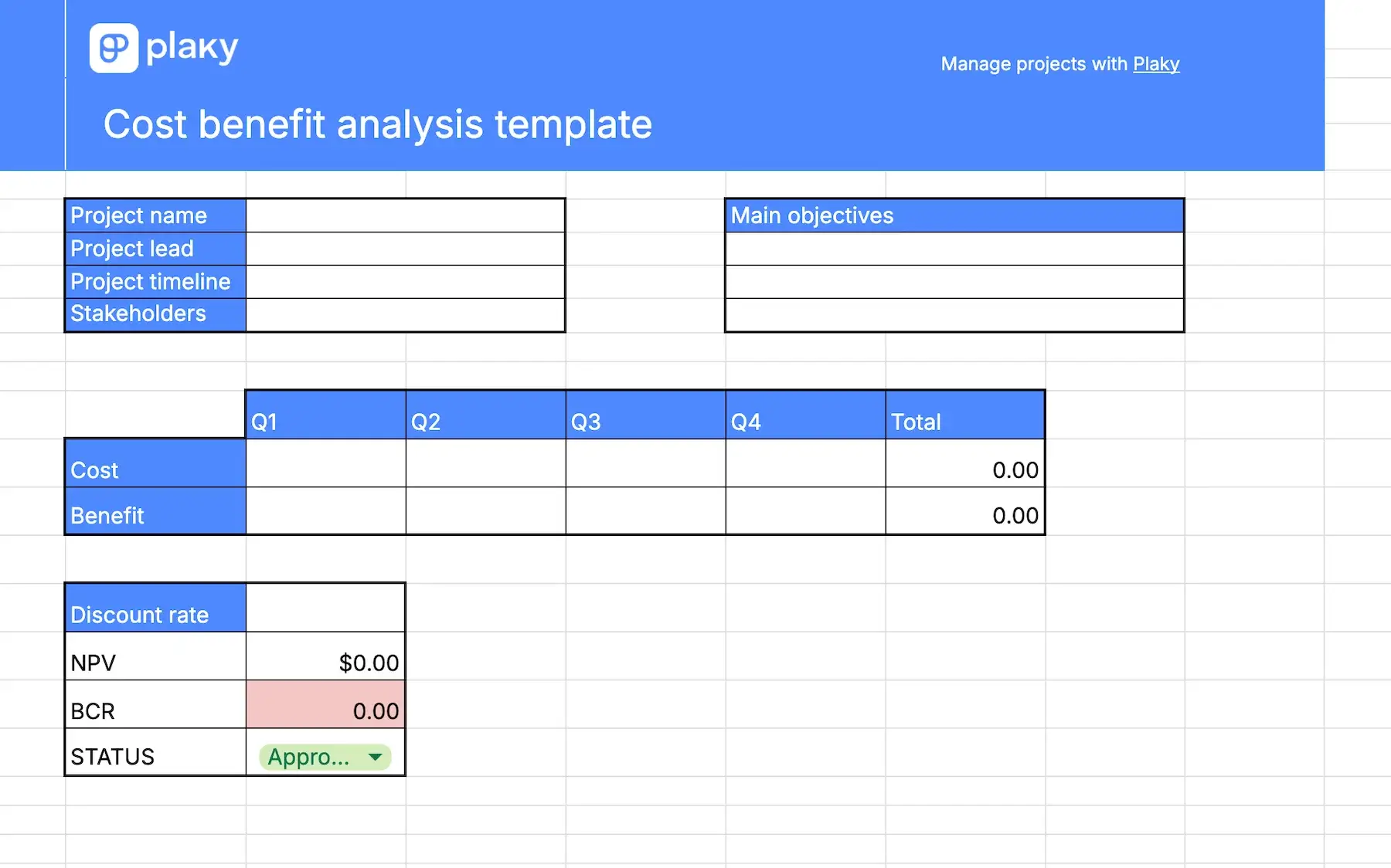 Excel cost benefit analysis template