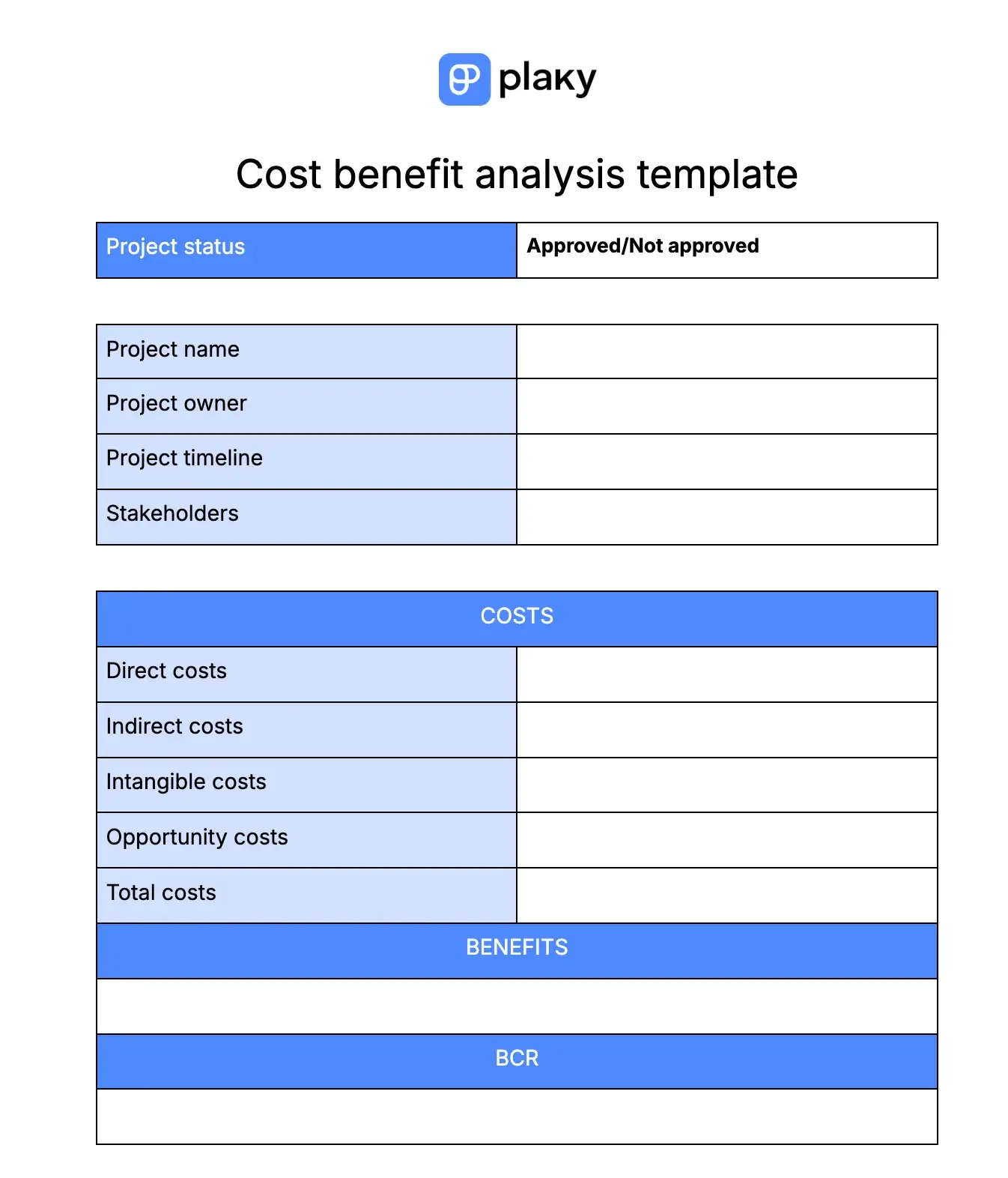 Microsoft Word cost benefit analysis template